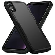 AIOVETEAB Defender Case Designed for iPhone XR case, Heavy Duty Shockproof Rugged Protective Bumper Cover for iPhone XR Black