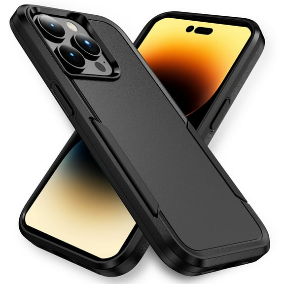AIOVETEAB Defender Case Designed for iPhone 14 Pro Max case, Heavy Duty Shockproof Rugged Protective Bumper Cover for iPhone 14 Pro Max 6.7 Inch (Black)