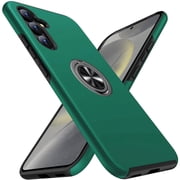 AIOVETEAB for Samsung Galaxy S25 Case,Silky Soft Touch Heavy Duty Protective Cover with Ring Holder Kickstand Phone Case for Samsung Galaxy S25 Green