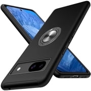 AIOVETEAB for Google Pixel 8A Case,Silky Soft Touch Heavy Duty Protective Cover with Ring Holder Kickstand Magnetic Phone Case for Pixel 8ABlack