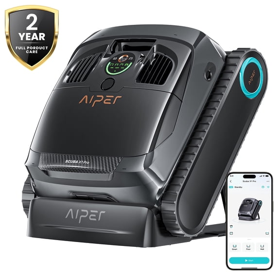 Aiper Scuba X1 Pro Cordless Robotic Pool Cleaners, Inground Pool Vacuum Cleaner with Mapping, App Support & Waterline Cleaning
