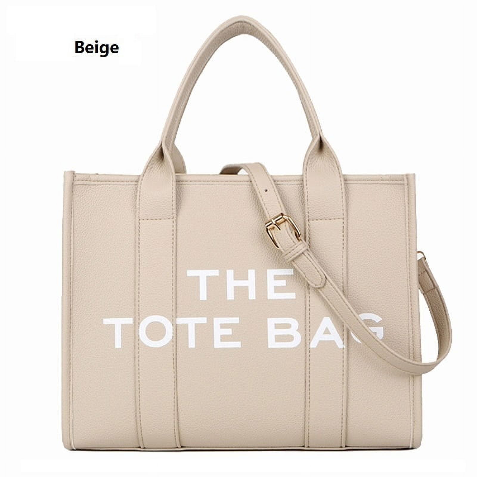 Women's Beige Cross Shoulder Tote Bag, PU Leather, Casual Satchel