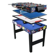 AIPINQI 4 in 1 Game Table, Foosball Hockey Billiards Table Tenis for Kids Adults, 3ft (Blue)