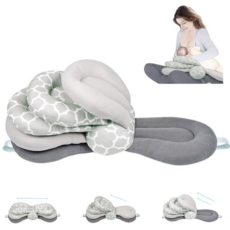 AIPINQI Adjustable Nursing Pillow, Breastfeeding Pillow Altering Layers Maternity, Gray