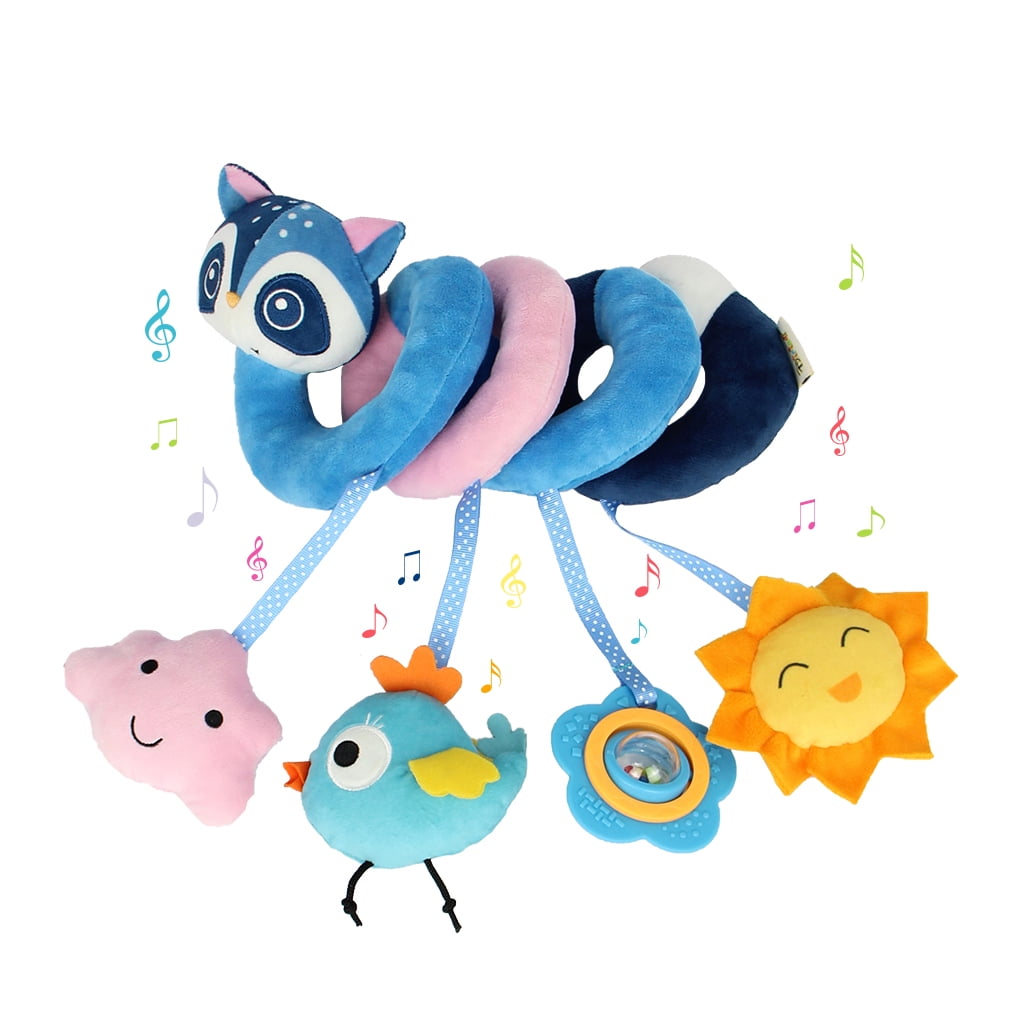 AIPINQI Baby Car Seat Toy, Baby Spiral Plush Rattle Toy for Stroller