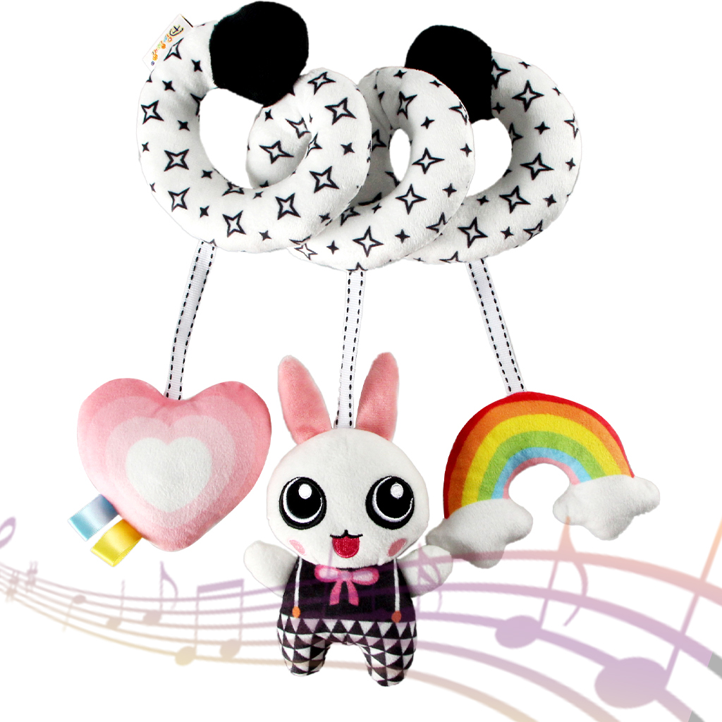 AIPINQI Baby Car Seat Toy, Spiral Plush Rattles Toy for Stroller Pram