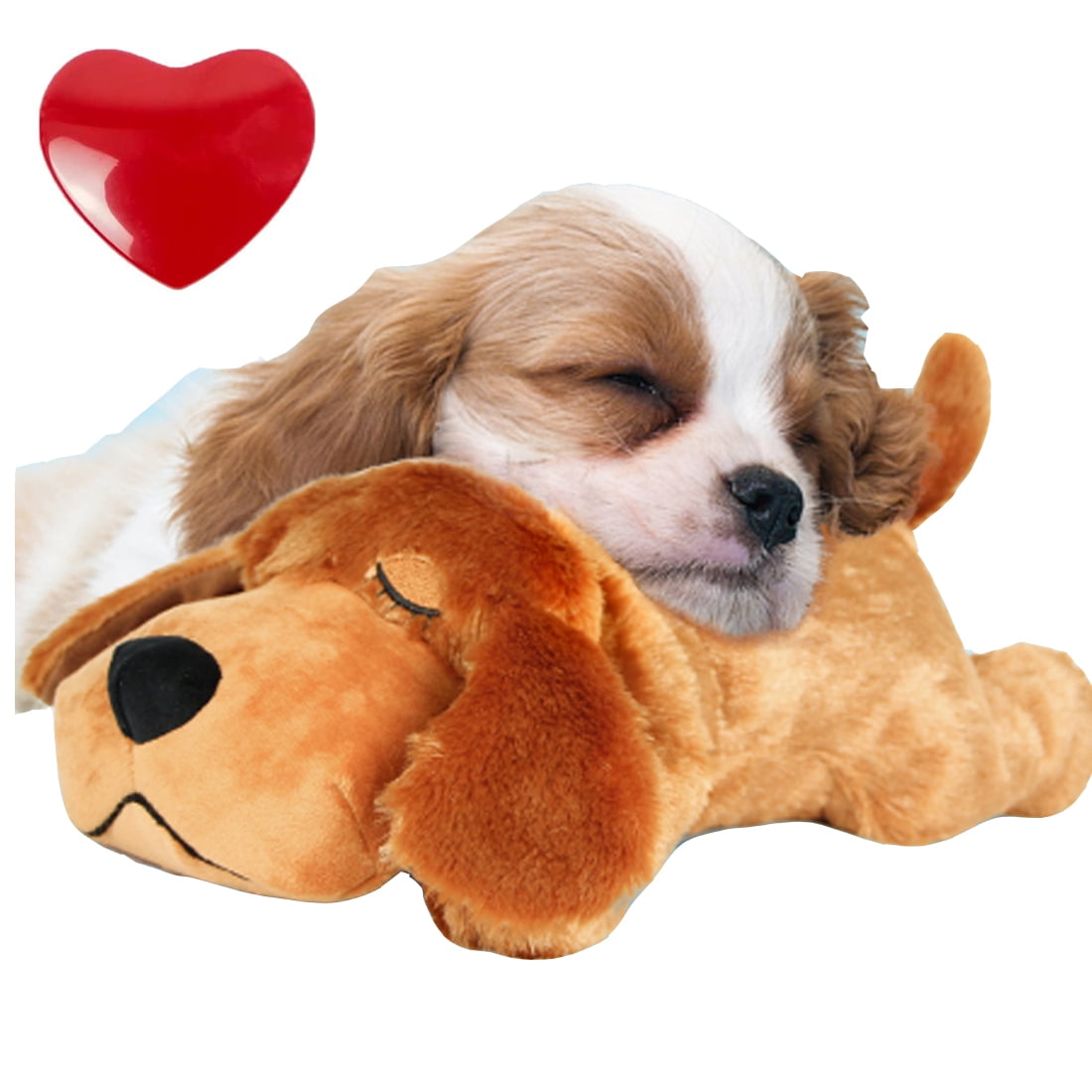 AIPINQI Dog Comfort Heartbeat Plush Toy, Anxiety Relief Sleep Aid, Dark