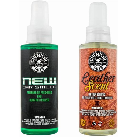 AIR_300_04 New Car and Leather Scent Sample Kit, Great for Cars, Trucks, SUVs, RVs & More (4 fl oz) (2 Items)