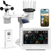 AIR ALFA Smart Home Professional Wi-Fi 7-Function Weather Station with 7.4-Inch HD Display, 7-in-1 Solar Sensor, Thermo-Hygro Sensor, Bird Spike