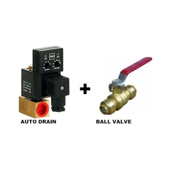 AIR COMPRESSOR ACCESSORY/INSTALLATION KIT (AUTO DRAIN + BALL VALVE )