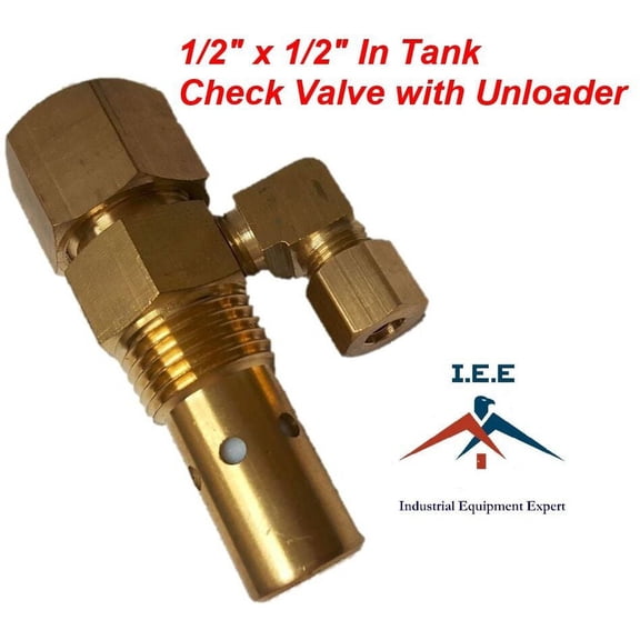AIR COMPRESSOR IN TANK CHECK VALVE 1/2" X 1/2" FLARE with Unloader