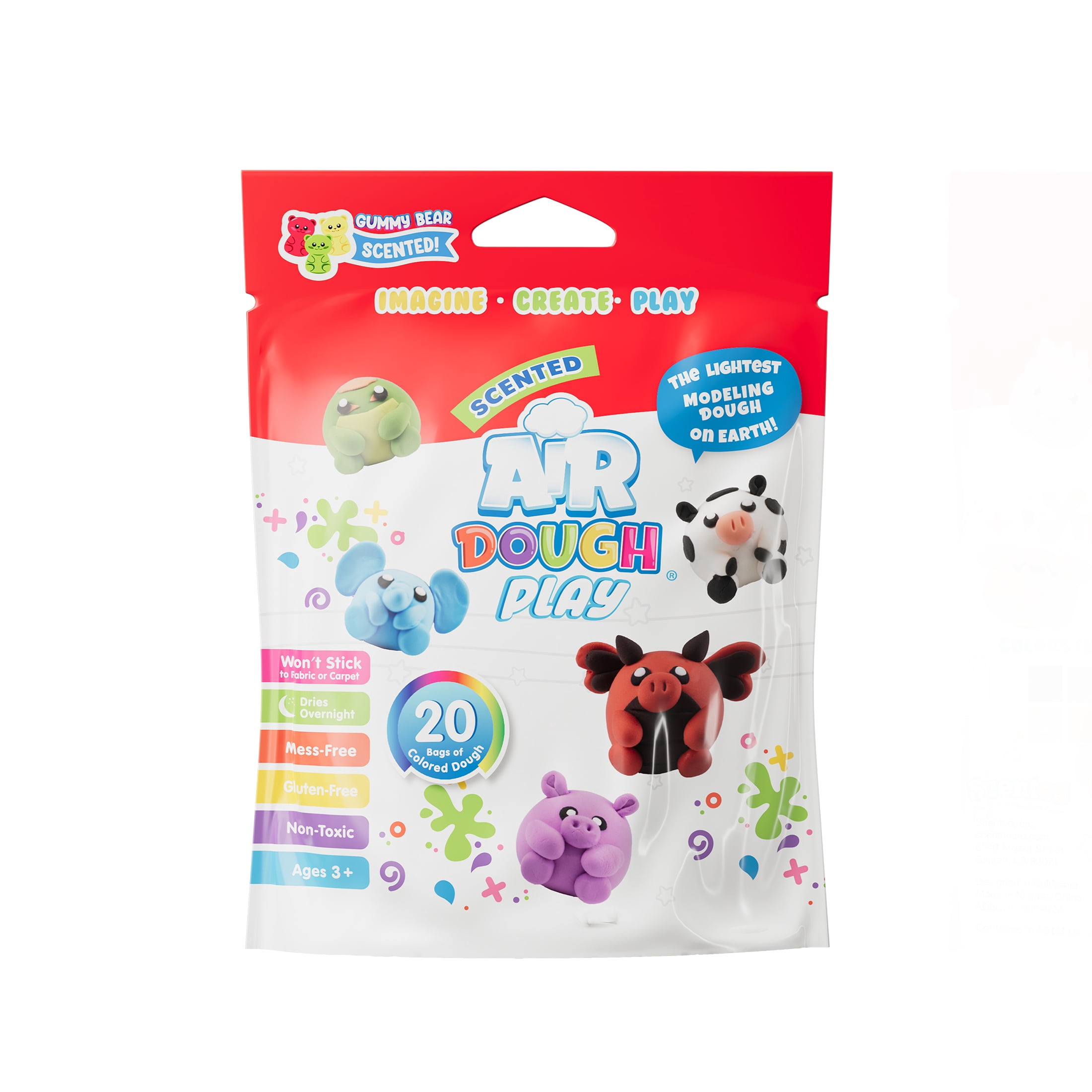 Air Dough Play Set - 20 Bags Of Scented Air Dry Modeling Clay For Creativity