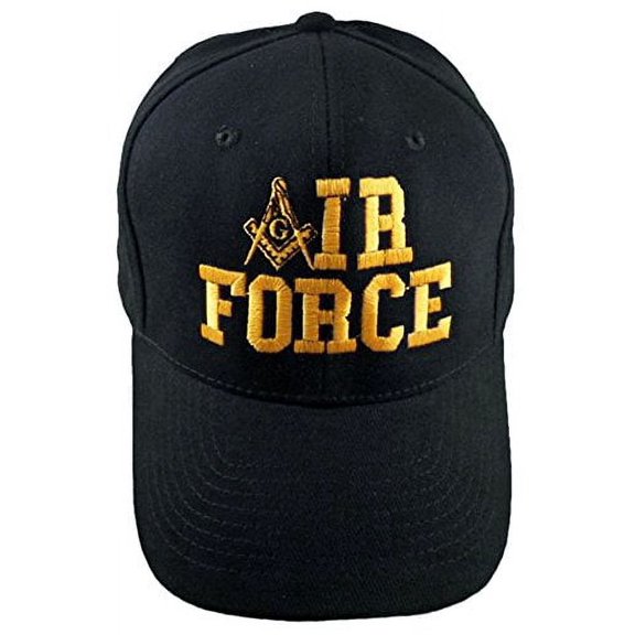 AIR FORCE MASON Baseball Cap Black Hat Masonic and Bumper Sticker