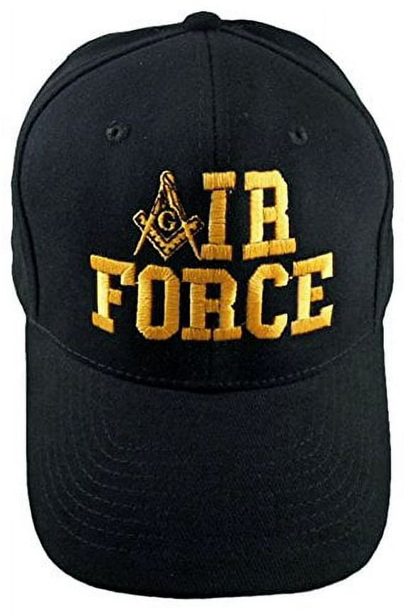 AIR FORCE MASON Baseball Cap Black Hat Masonic and Bumper Sticker
