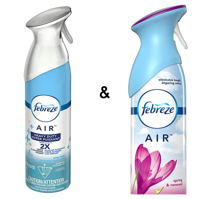 AIR Freshener Heavy Duty Crisp Clean (1 Count, 250 g) by Febreze & Air  Freshener Spring & Renewal (1 Count, 250 g) by Febreze 