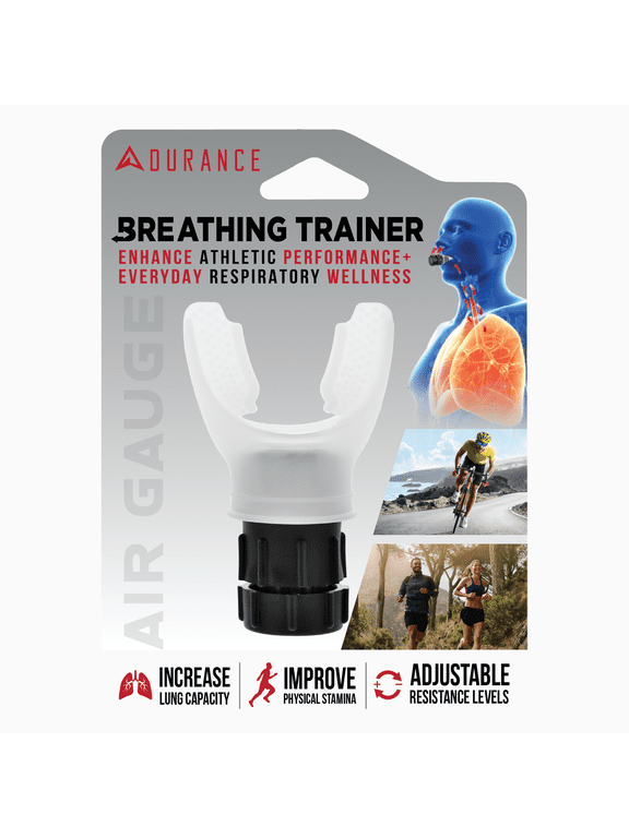 Air Gauge Exercise & Fitness Breathing Trainer, Adjustable Resistance Lung Trainer Device, Improves Stamina & Lung Capacity, 1 Count (1 Pack)