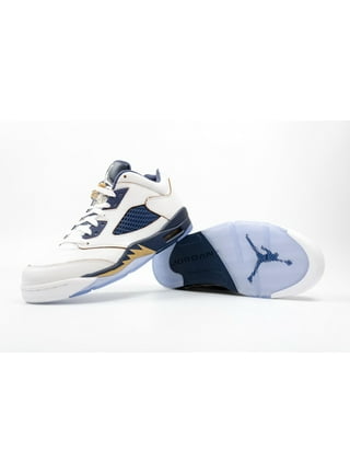 Jordan retro 5 on sale blue and gold