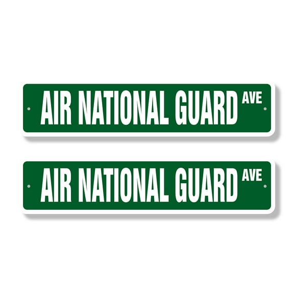 AIR NATIONAL GUARD Classic Street Sign (2 Pack) military force Road Sign | 4" X 18" Aluminum Metal Address Sign