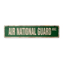 AIR NATIONAL GUARD Vintage Plastic Street Sign military force | Indoor/Outdoor | 24" Wide