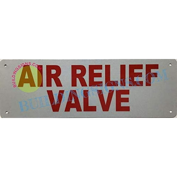AIR Relief Valve Sign (White Reflective!!!,Aluminium 4x12) (ref-2201)