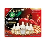 Air Wick Vibrant Plug-In Scented Oil Air Freshener Warmer Refills, Warm Apple and Cinnamon, 5 Count