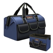 AIRAJ 16-Inch Heavy Duty Tool Bag with 8 External Pockets, Waterproof 600D Oxford Cloth Tool Organizer, Puncture Resistant Work Bag for Electricians, Plumbers, and DIY Home Repair