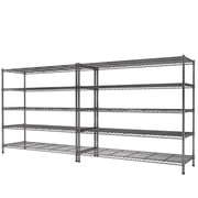 AIRAJ 2-Pack Heavy Duty 5-Tier Metal Shelves, 3500 LBS Rolling Wire Rack with Wheels, Adjustable Garage Storage Shelving Units, 60"Wx24"Dx72"H
