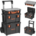 Heavey Box AIRAJ 3 Tier Stackable Rolling Tool Box with Wheels Heavy Duty ...