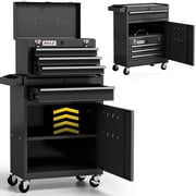 AIRAJ Black Tool Chest with Wheel | 40 Industrial 6-Drawer Rolling Tool Cabinet with Single Door | Big Tool Box with Lock