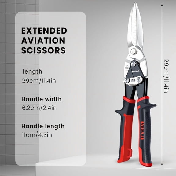 [AIRAJ Metal Cutting Scissors] AIRAJ Professional Ergonomic Metal Cutting Scissors - Multi-Directional Tin Snips for Home Improvement & Industrial Use