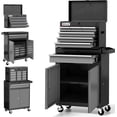 thumbnail image 1 of AIRAJ Sleek Black 7-Drawer Rolling Tool Box with Wheels, Modern Garage Storage Organizer, 1 of 7