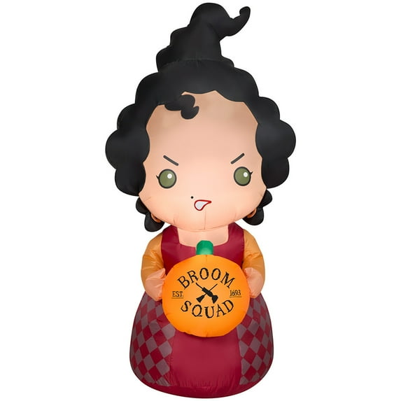 AIRBLOWN INFLATABLE Hocus Pocus Mary Sanderson with Pumpkin Halloween Decoration Outdoor Disney Inflatable Sanderson Sisters 5 FT