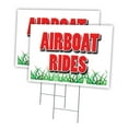 thumbnail image 1 of AIRBOAT RIDES 2 Pack Of 12" x 16" Yard Sign & Stake | Advertise Your Business | Stake Included Image On Front Only | Made in The USA, 1 of 3