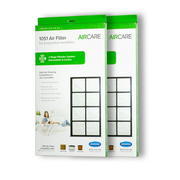 AIRCARE Essick Air Electrostatic Layers 2-Stage Air Filter, 5.25" x 5.25" x 1.5", White, 2-Pack