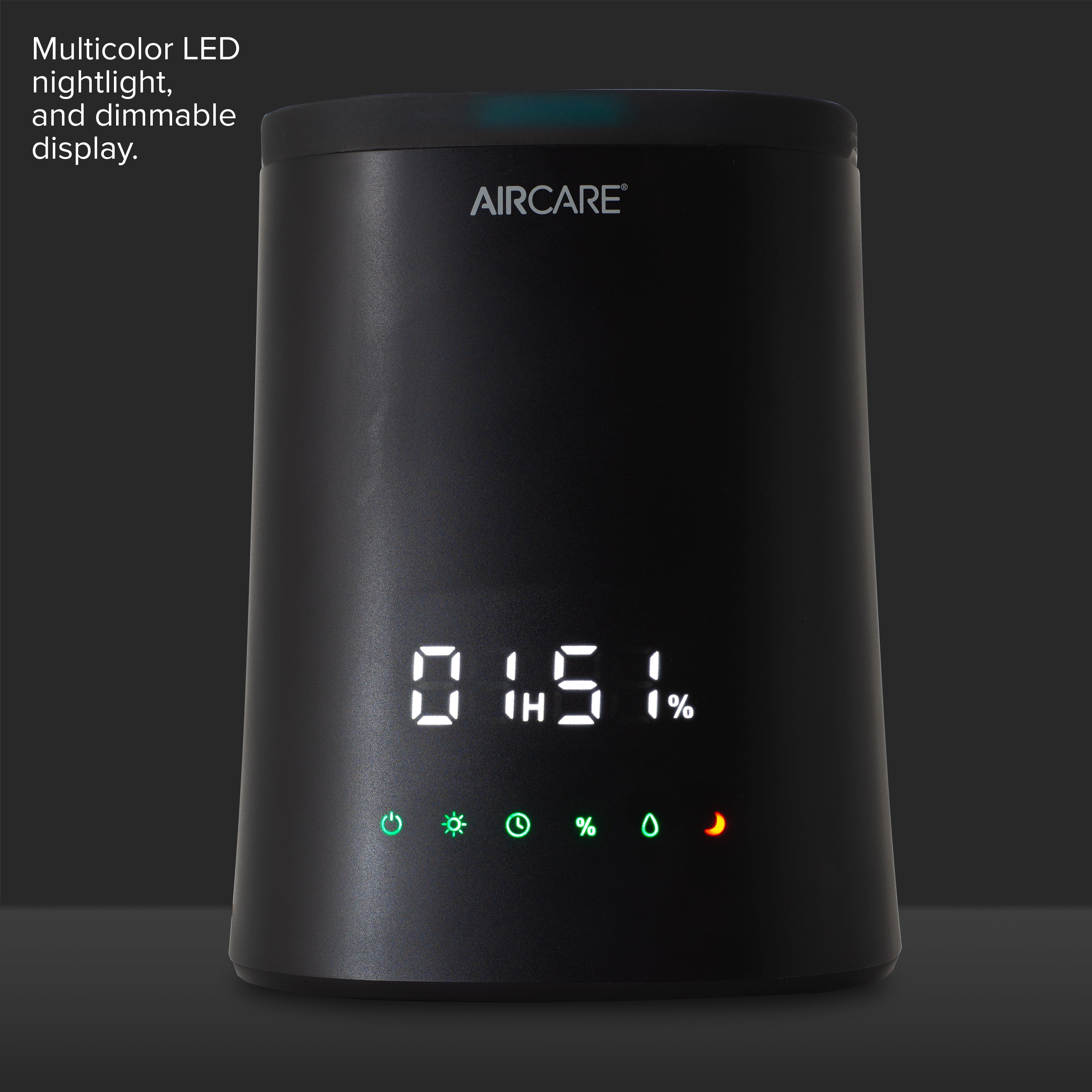 Black Ultrasonic Cool Mist Humidifier with LED Nightlight