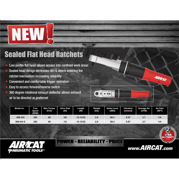 AirCat 3/8" Flat Head Ratchet