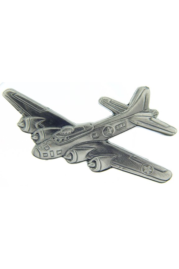 AIRCRAFT & HELICOPTERS, APL B-17 FLYING FORTR Pewter - Artwork, Expertly Designed PIN - 1.375"