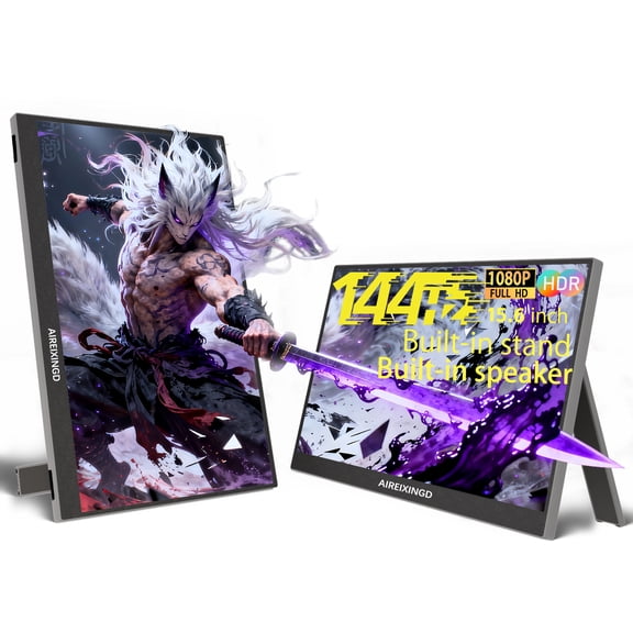 AIREIXINGD 15.6" FHD 1920x1080 144Hz, Built-in Stand, Built-in Speaker Computer Monitor