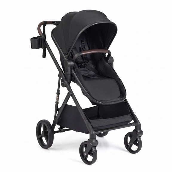 AIRFIND 2-in-1 Convertible Stroller with Bassinet Mode, Reversible Seat and Adjustable Canopy for Walks and Family Outings, Black