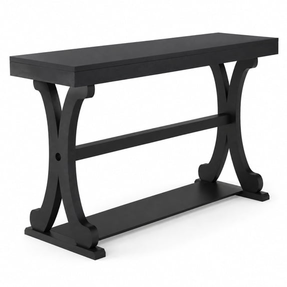 Timber Sizes Table AIRFIND Console Table with Open Storage Shelf, 52 in Vintage Entryway ...