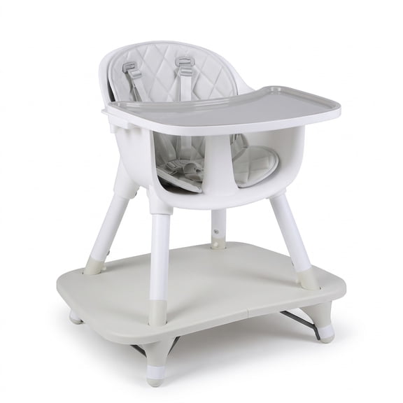 AIRFIND Convertible High Chair and Activity Table 4-in-1 with Adjustable Tray, PU Cushion and 5-Point Harness for 6-36 Months, Cream