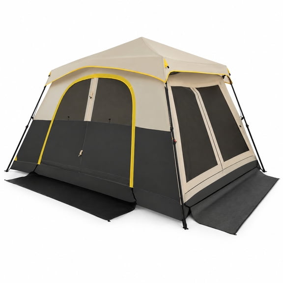 AIRFIND Instant Cabin Tent for 10 People, Large 13 x 9 ft Family Camping Shelter with Rainfly and Portable Carry Bag, Beige