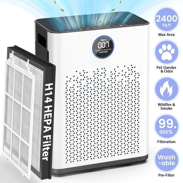 AIRFIRE HEPA Air Purifier for Allergies and Asthma, 2400