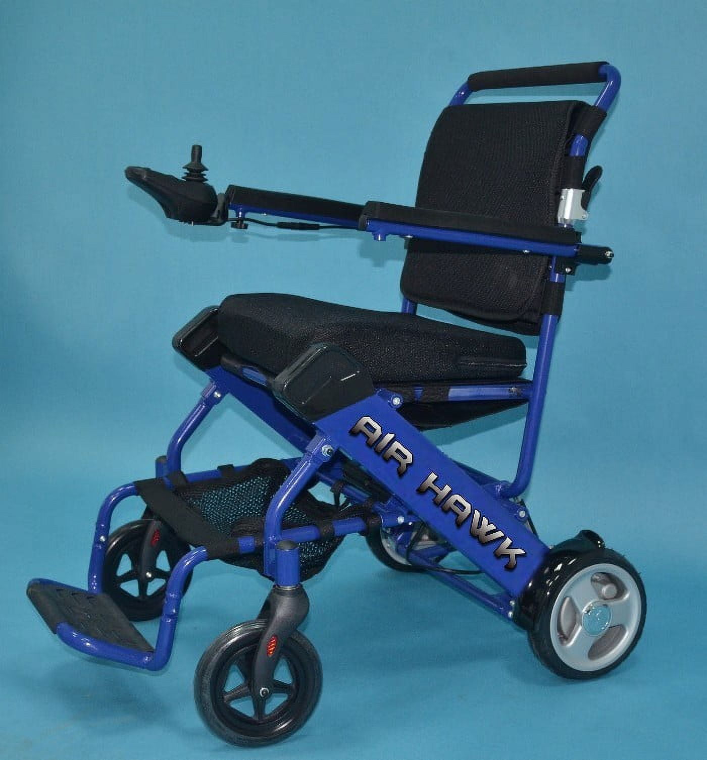 AIRHAWK Power Chair BLUE- Lightest Weight 41 lbs Airplane and Cruise Ready + 9 Free Accessories