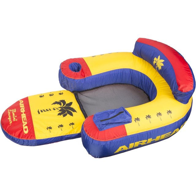 AIRHEAD Bimini Lounger II, 1 Person Pool Float with Drink Holder Zip