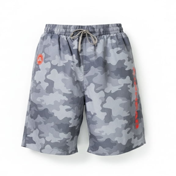 AIRHEAD Board Shorts, Quick Dry, Water Repellent, Camo Grey, Large