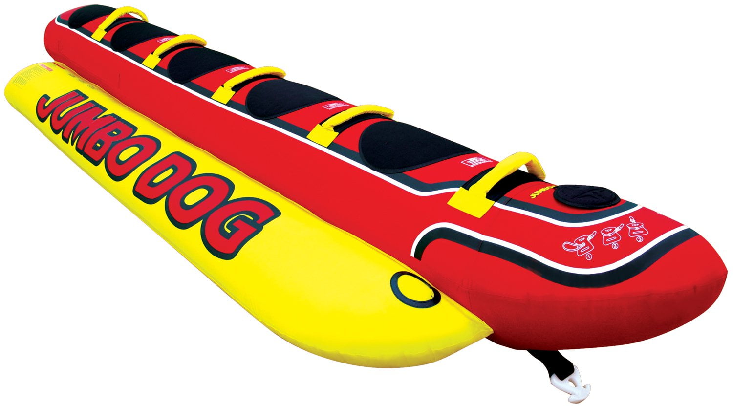 AIRHEAD HD-5 Jumbo Hot Dog Person Rider Inflatable Towable Lake Boat Tube 