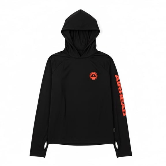 AIRHEAD Unisex UPF 50+ Protection Performance Hoodie, Black, Large