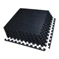 thumbnail image 1 of AIRHOP 0.56in Thick 24 Sq Ft Exercise Equipment Mats, 6 Tiles Upgraded Rubber Top with High Density EVA Foam, Gym Flooring For Home Gym, Heavy Weight Workout, 24 x 24in, Black & Blue, 1 of 8