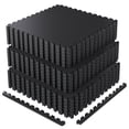 thumbnail image 1 of AIRHOP 0.79in Thick 96 Sq Ft Exercise Equipment Mats, 24 Tiles Upgraded Rubber Top with High Density EVA Foam, Large Interlocking Puzzle Gym Flooring for Home Gym, Heavy Weight Workout,Black, 1 of 8